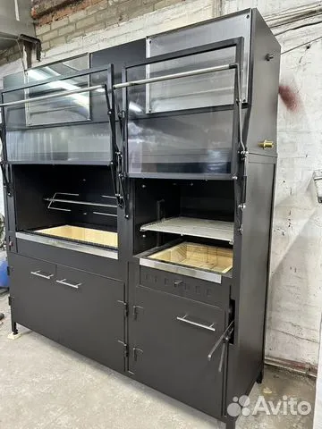 Мангал с блоком хоспера и вертелом на приводе